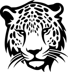 Leopard | Black and White Vector illustration