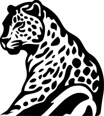 Leopard | Black and White Vector illustration