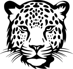 Leopard | Black and White Vector illustration