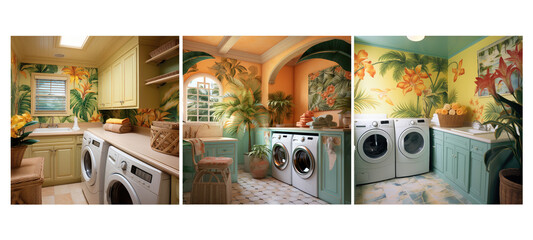 home tropical laundry room interior design