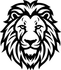 Fototapeta premium Lion - Black and White Isolated Icon - Vector illustration
