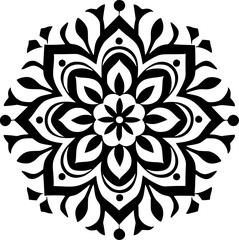 Fototapeta premium Mandala | Black and White Vector illustration