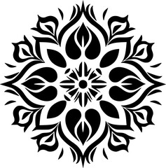 Fototapeta premium Mandala - Black and White Isolated Icon - Vector illustration