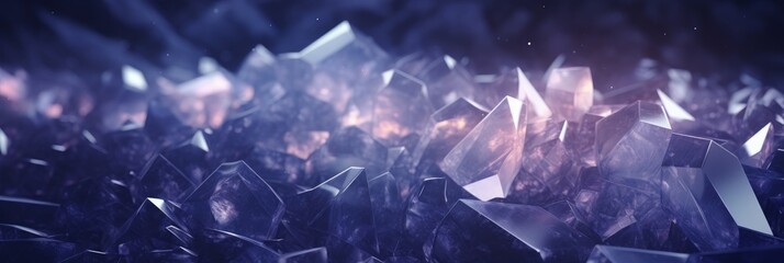 Crystalline background with glowing edges and reflections. Generative AI