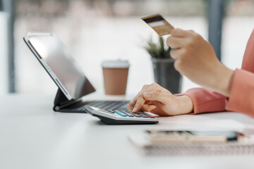 Excited Asian business woman secretary working with product liability, Scarcity, Negotiate, Proposal, Advertising Cost & How to Buy Ads on Any Budget, Interest rate, Dividend, Demand, Remuneration