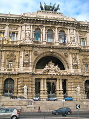 Fototapeta na wymiar The facade of the palace
