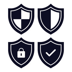 Collection Of Shield Vector Icon, Privacy Icon, Safety Design Elements, Guard Vector, Encryption Symbol, Cyber Security Sign, Safeguard Symbol, Confidential, Defense Design Elements