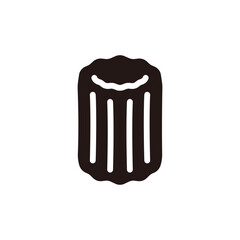 Canelé icon.Flat silhouette version.
