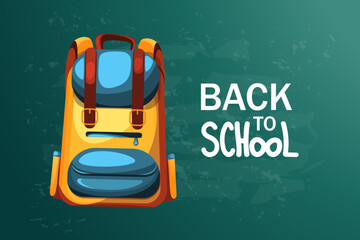 Back to school.School background with backpack and blackboard.Web banner.Vector illustration.