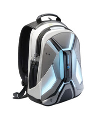 School backpack on transparent background, Generative AI