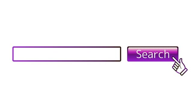 検索ボタンをクリックするアニメーション　検索窓　インターネット　