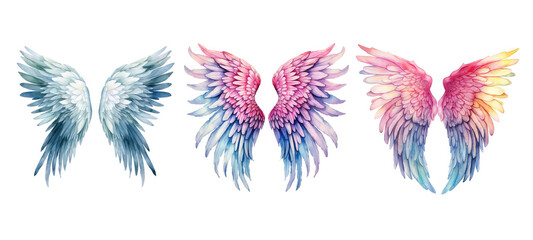 Fototapeta na wymiar celestial angel wings watercolor