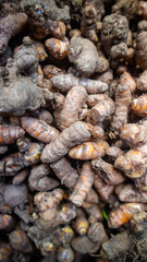 pile of turmeric in a traditional market