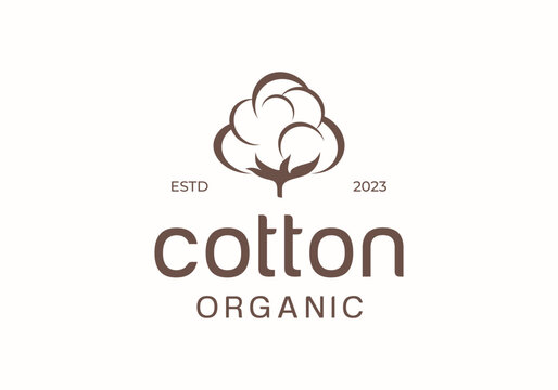 cotton flower silhouette logo design illustration