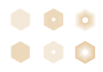 geometric hexagon stripes line memphis decorative element