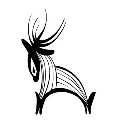 Isolated White Background: Vector Illustration of a Charming Deer Silhouette. Ideal for Logo Design, Block Printing, Laser Cutting, and More.