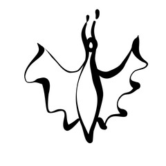 Dance-inspired Personal Icon: Bat Illustration on White Background with Iconic Flair.