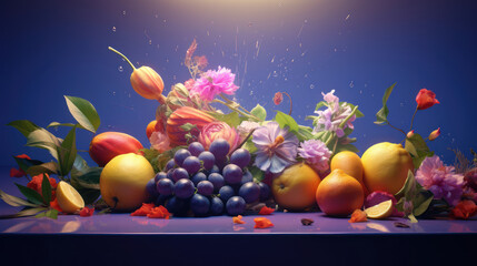 Beautiful still life with fruit in soft light