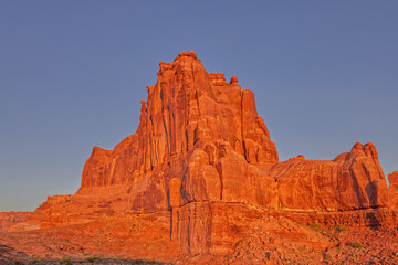 Fototapeta premium Arches National Park Rock Formations With First Light During Sunrise