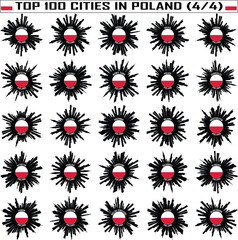 Top 100 City Skyline Silhouettes in Poland Flag Sticker Emblem Badge Travel Souvenir Part 4