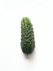 Vegetable green cucumber on a white background