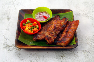 Freshly grilled pork belly