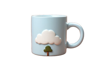 Realistic mug mock up vector template, isolated on transparent background