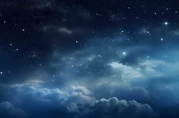 Naklejka na ściany i meble space night sky with cloud and star, abstract background. High quality photo.Generative AI.