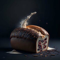 Rustic baguette freshly baked generated by AI