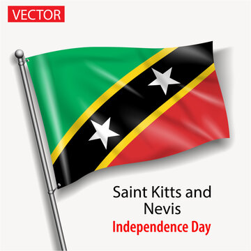 Saint Kitts and Nevis flag national independence day vector flags in America 