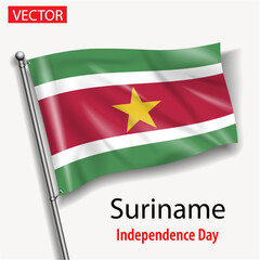 Suriname flag national independence day vector flags in America 