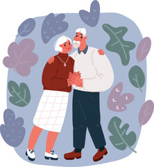 Vector illustration of Senior couple love together
