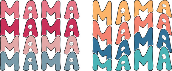 Mother's Day Love Vibes, Mama Blessed, Cute Mama, Mama is Blessed, Loved Vibes Rainbows, Mama Loved, Mama Loved, Boom Boom Cute,  SVG T-shirt Design.