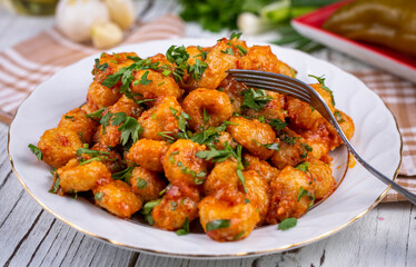 Traditional delicious Turkish food; bulgur garlic meatball (Turkish name; Sarimsakli bulgur kofte or Fellah koftesi)