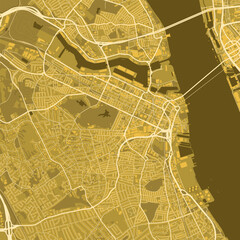 Orange Birkenhead map with buildings