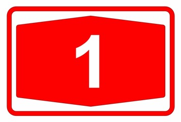 Illustration eines Autobahnschildes der Autobahn 1 in der Schweiz