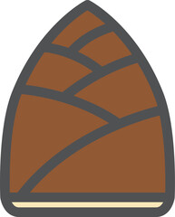 カラーシンプル野菜の単品アイコン　タケノコ