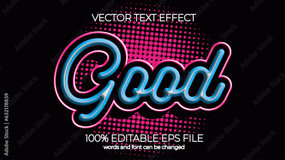 Poster good editable text effect style, eps editable text effect