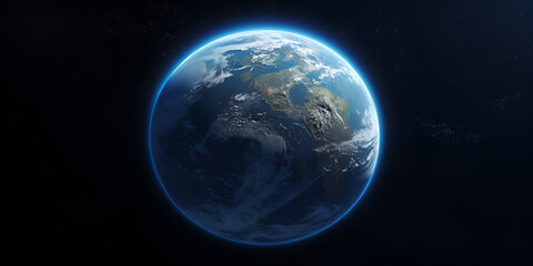 Fototapeta na wymiar Planet Earth from outer space, a view of the earth from space, Planet Earth Space Stock, generative Ai 