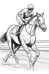 Fototapeta na wymiar Equestrian sport - jockey riding a horse