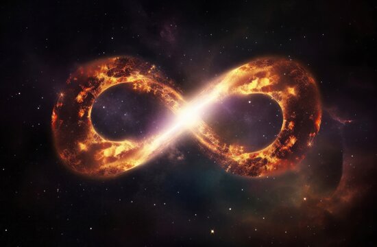 illustration of reincarnation as infinity of universe, Generative AI