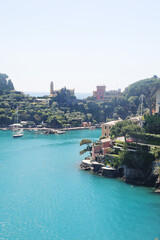 Naklejka premium The panorama of seaside in Portofino, Italy 