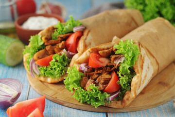 A traditional dish of Greece - gyros	