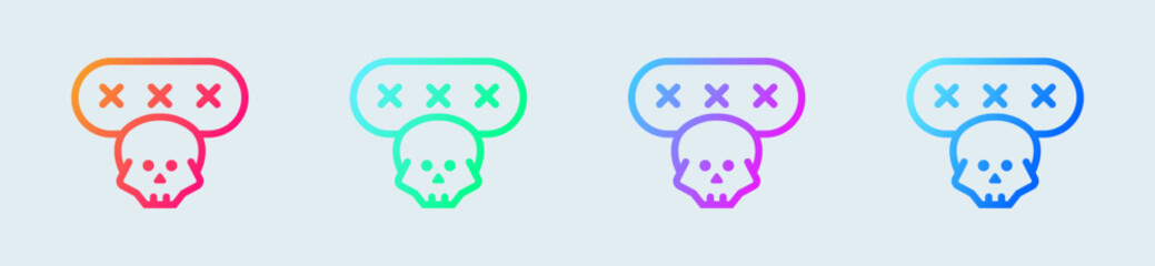 Password phishing line icon in gradient colors. Hacker signs vector illustration.