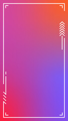 Colorful vertical gradient background. Social media frame vector illustration.