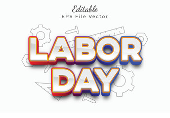 Labor day vector editable text effect template