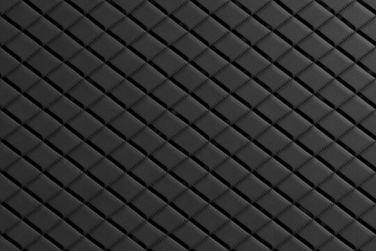 Black diagonally stitched upholstery background. Illustration as design element for website template backdrop and slide show presentation wallpaper