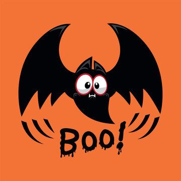 Halloween bat of halloween and word boo, Vector illustration cartoon EPS images. 
