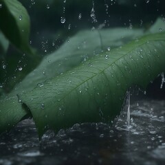 rain drops on a leaf