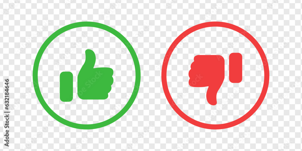 Poster Like icon button. Thumb up and thumb down icon sign, dislike icon button. Line flat style. Social media notification icons. Vector illustration	
